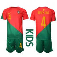 Portugal Ruben Dias #4 Replica Home Minikit World Cup 2022 Short Sleeve (+ pants)